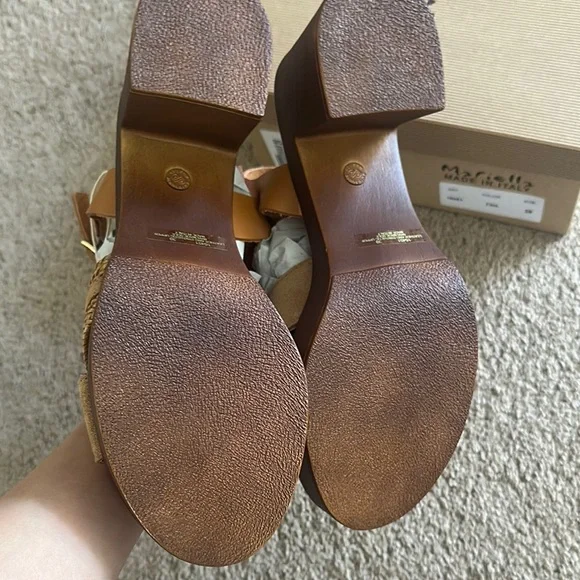 Mariana Brown Tan Sandals with Block Heel size 39 - Picture 4 of 4